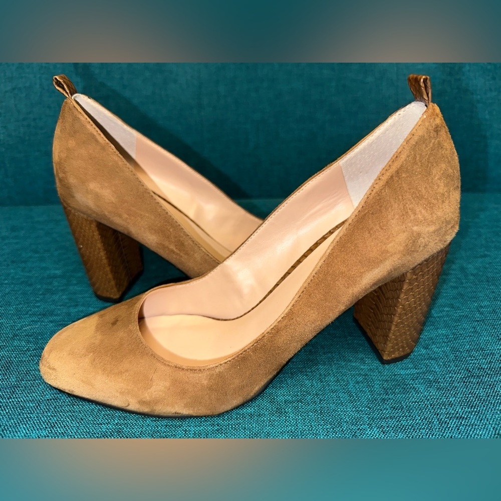 Franco Sarto L Ingall Suede/Leather Pumps High Heel Brown Shoes 8 MINT! - Picture 2 of 7